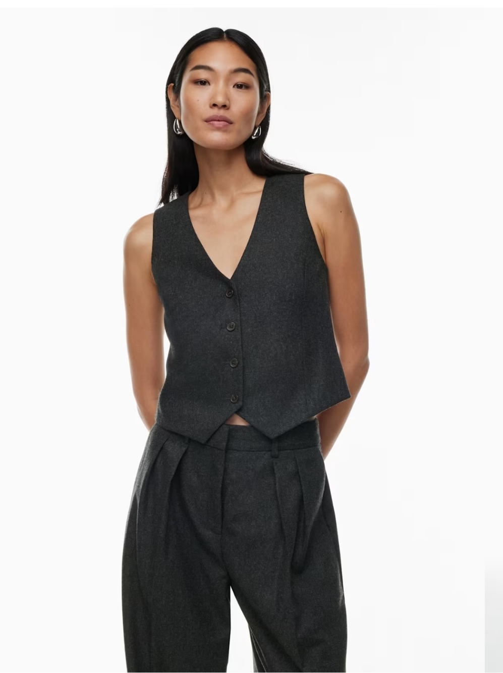 Babaton Deniro/Curio Wool Cashmere Blend Vest In Heather Charcoal